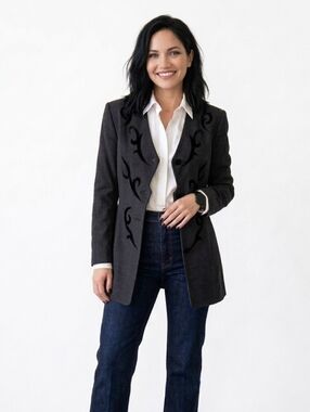 Nina K Vintage Black Blazer - Medium